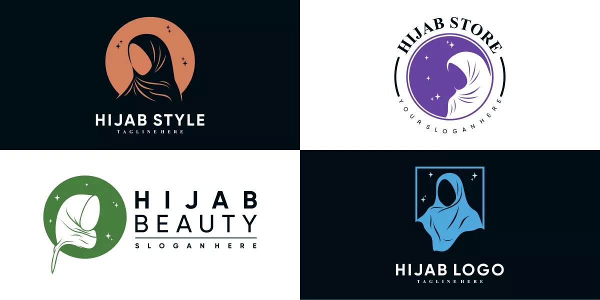 وکتور مجموعه لوگو اسلامی حجاب