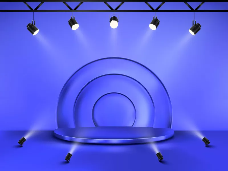 وکتور سه بعدی استیج و نور پردازی