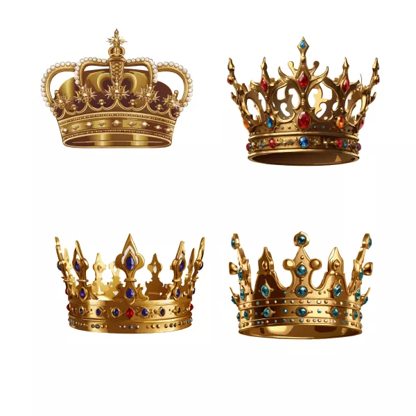 وکتور تاج طلا پادشاهی واقع بینانه