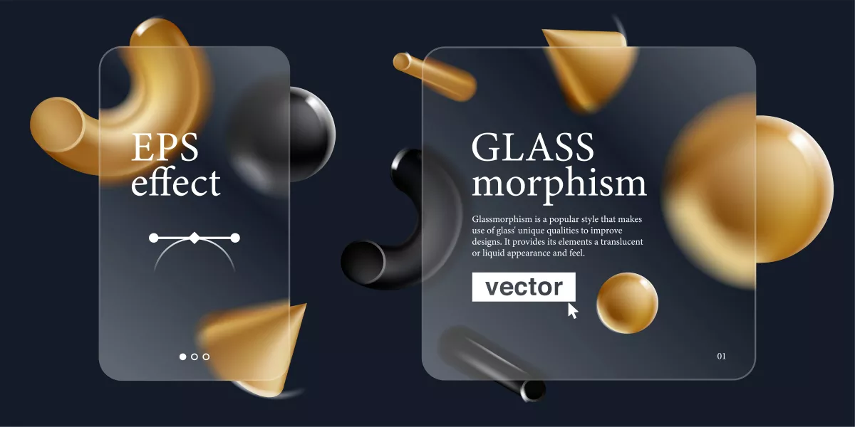 وکتور پس زمینه گلس مورفیس شیشه ای و سه بعدی