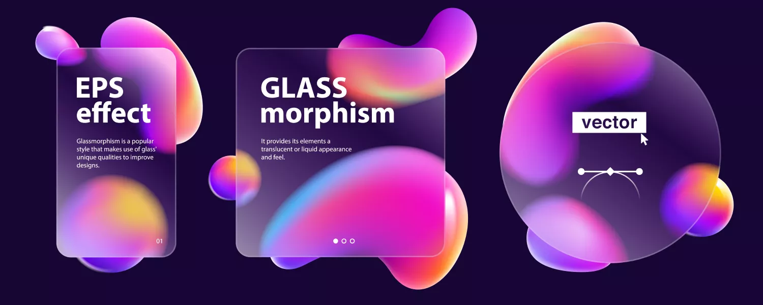 وکتور پس زمینه سه بعدی و گلس مورفیس شماره دو