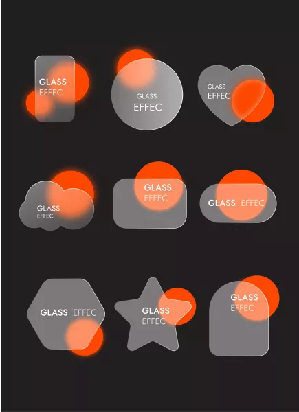 وکتور کلکسیون المان طراحی شیشه ای