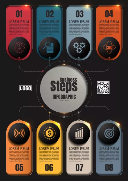 وکتور اینفوگرافیک مدرن شماره سه