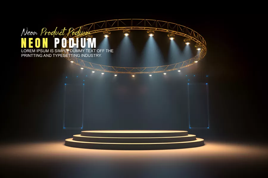 موکاپ واقع بینانه سکو و دکوراسیون