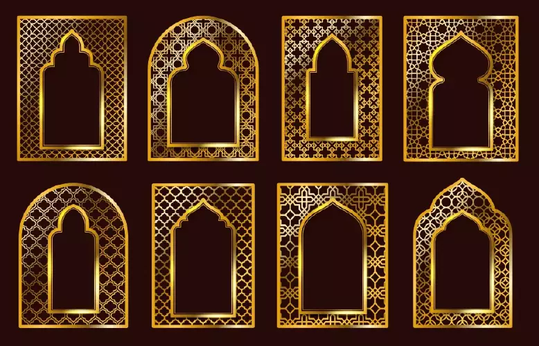 وکتور طراحی سبک اسلامی طلایی تزئینی