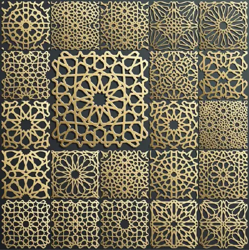 وکتور کلکسیون طراحی های سنتی و سبک اسلامی طلایی شماره دو