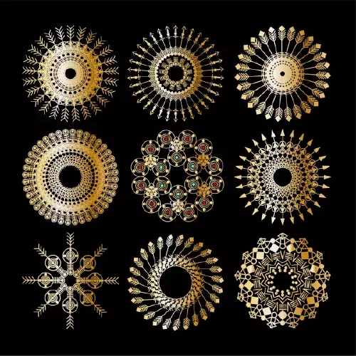 وکتور ست طرح های طلایی ماندالا