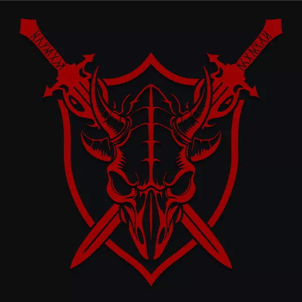 وکتور طراحی لوگو شمشیر و جمجمه