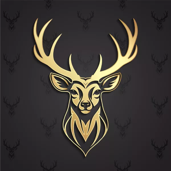 وکتور لوگو طلایی گوزن