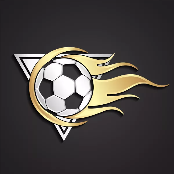 وکتور لوگو طلایی توپ فوتبال