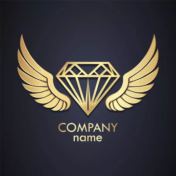 وکتور لوگو الماس و بال طلایی