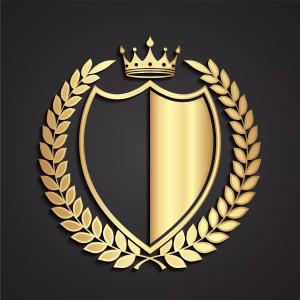 وکتور لوگو طلایی سپر و تاج