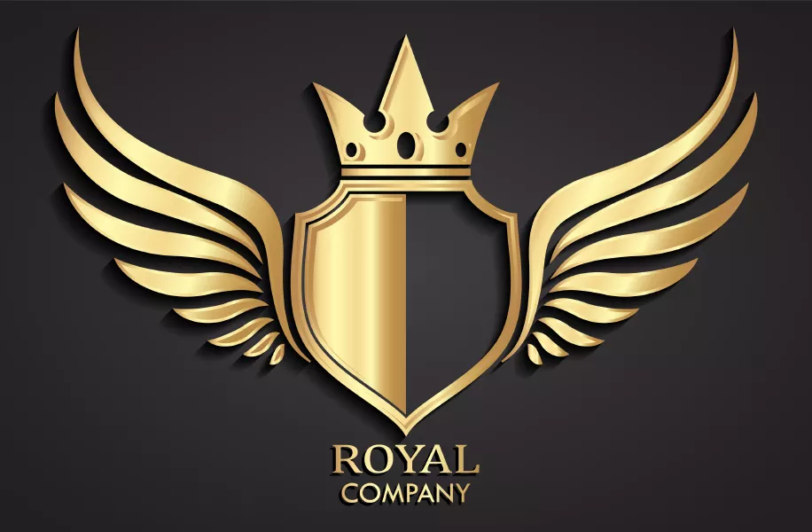 وکتور لوگو طلایی سپر و تاج شماره دو