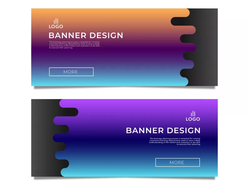 وکتور بنر و هدر مدرن رنگارنگ