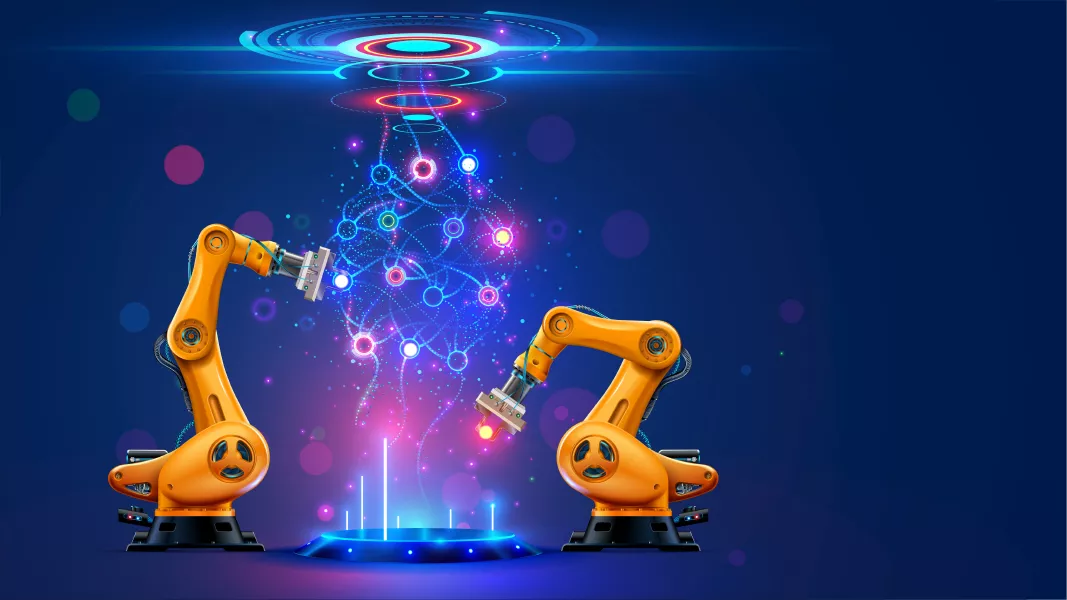 وکتور پس زمینه بازو های روباتیک و صنعتی