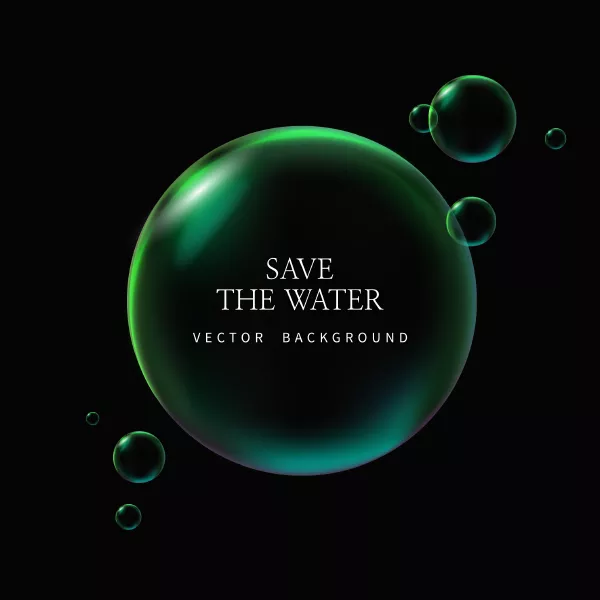 وکتور پس زمینه حباب سبز رنگ