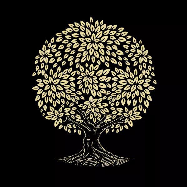 وکتور طراحی درخت طلایی