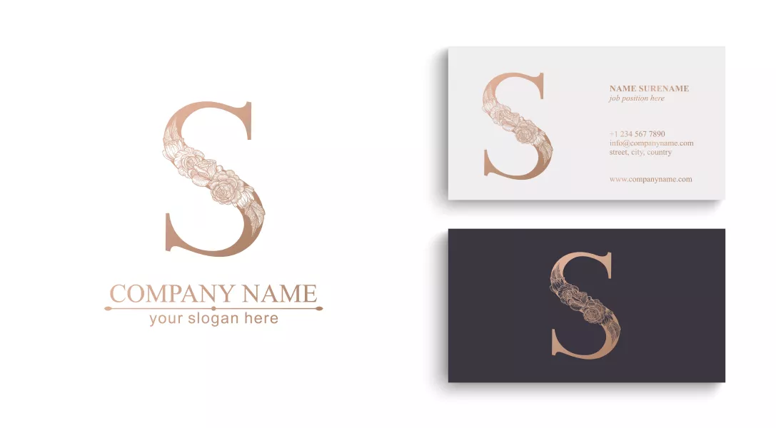 وکتور کارت ویزیت و لوگو لوکس حرف S