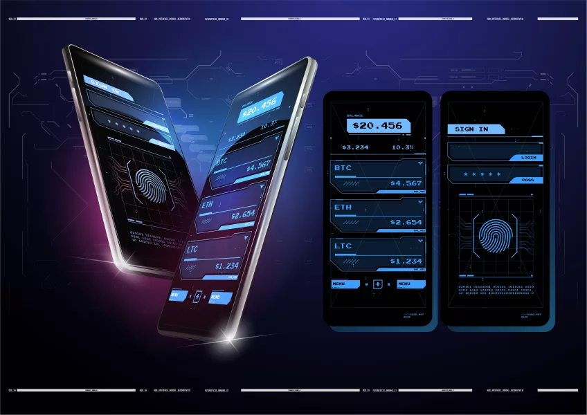 وکتور تلفن همراه و رابط کاربری