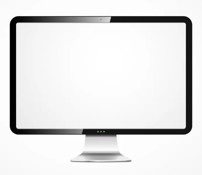 وکتور مانیتور واقع بینانه با صفحه سفید