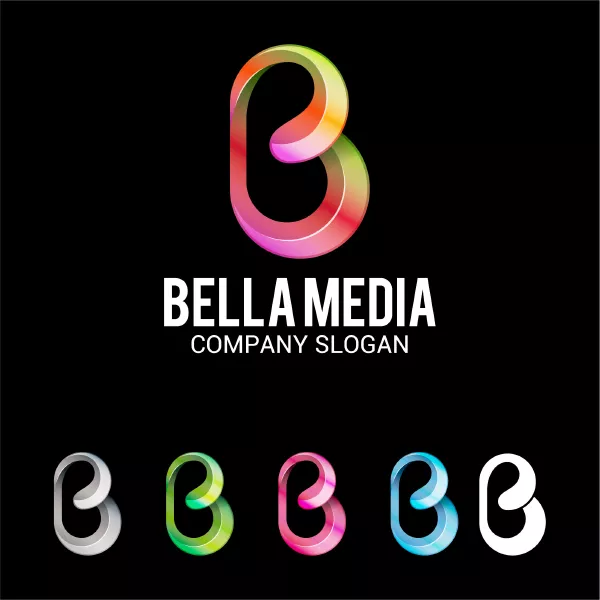 وکتور لوگو رنگارنگ حرف انگلیسی B