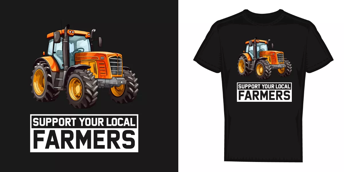 دانلود وکتور طراحی روی تیشرت تراکتور