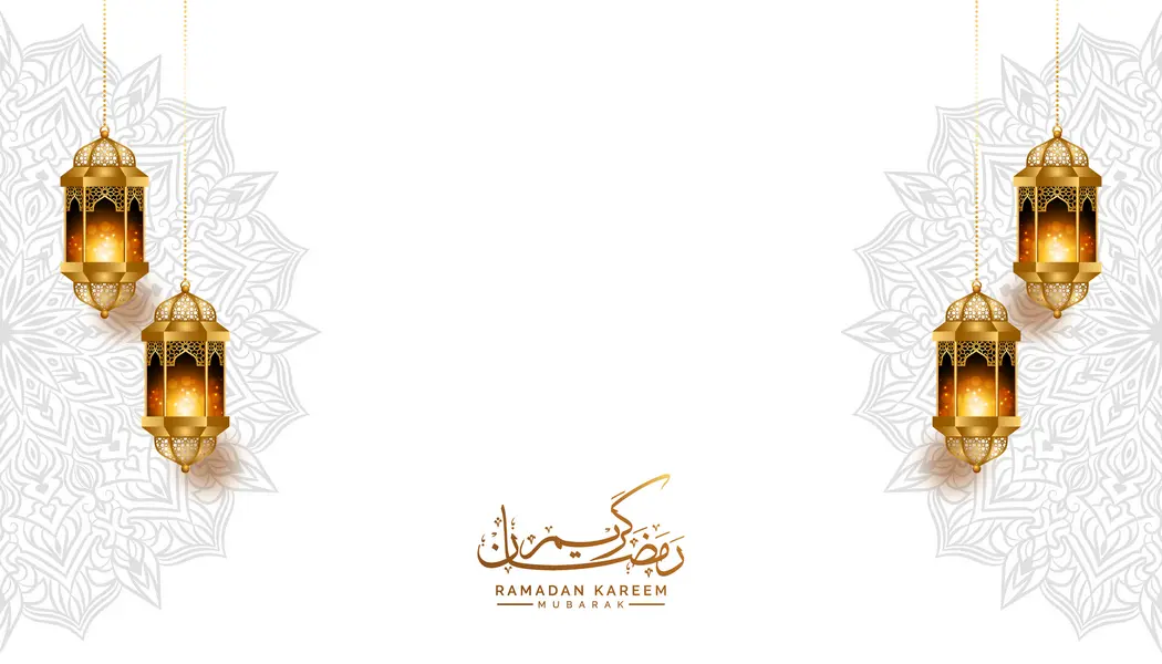 وکتور پس زمینه ماه رمضان سفید رنگ و ماندالا