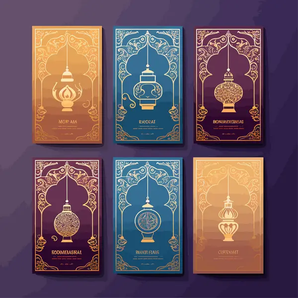 وکتور ست قالب آماده ماه رمضان شماره سه