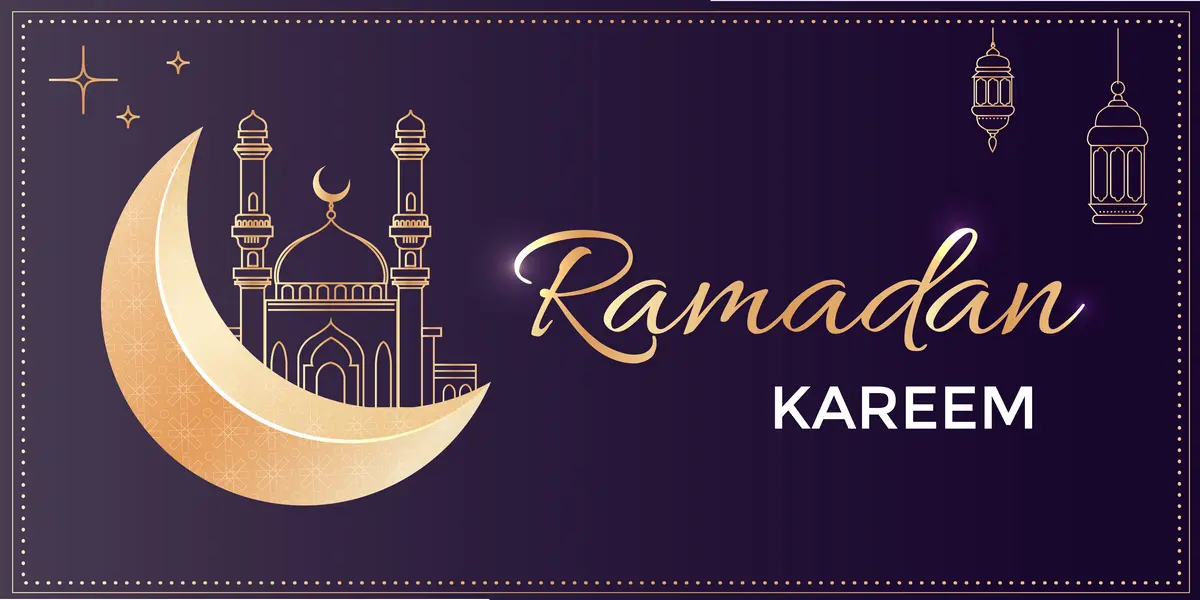 وکتور پس زمینه ماه رمضان و طراحی مسجد