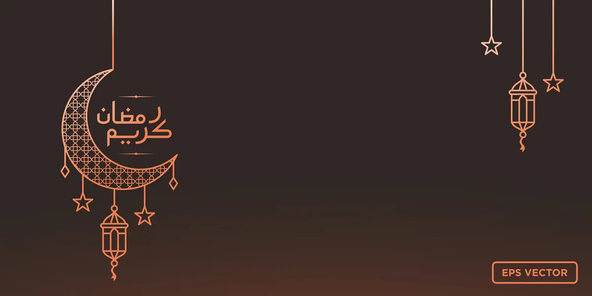وکتور بکگراند ماه رمضان سیاه رنگ