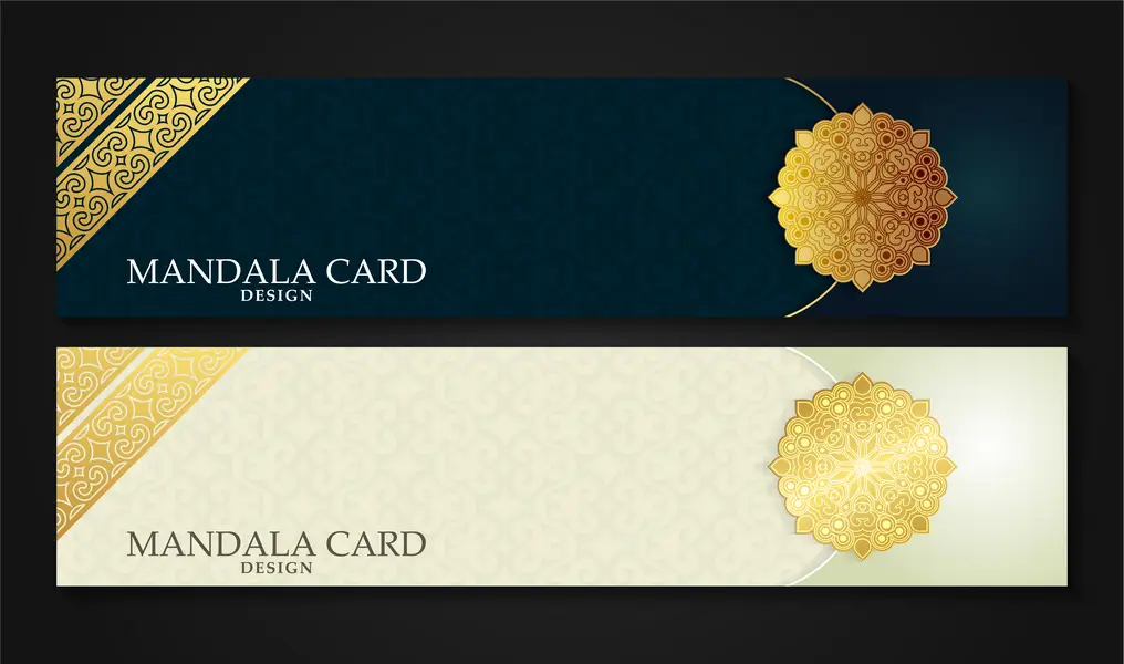 وکتور بنر طلایی سنتی ماندالا