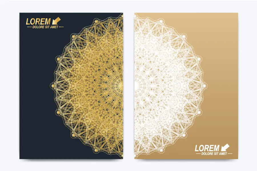 وکتور قالب آماده با طراحی ماندالا هنری