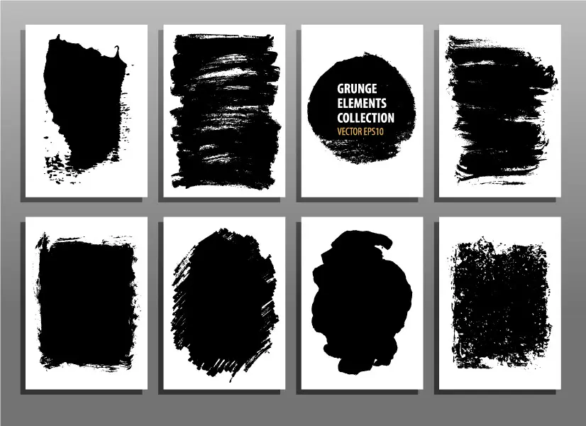 وکتور ست قالب آماده مدرن سفید و سیاه شماره یک