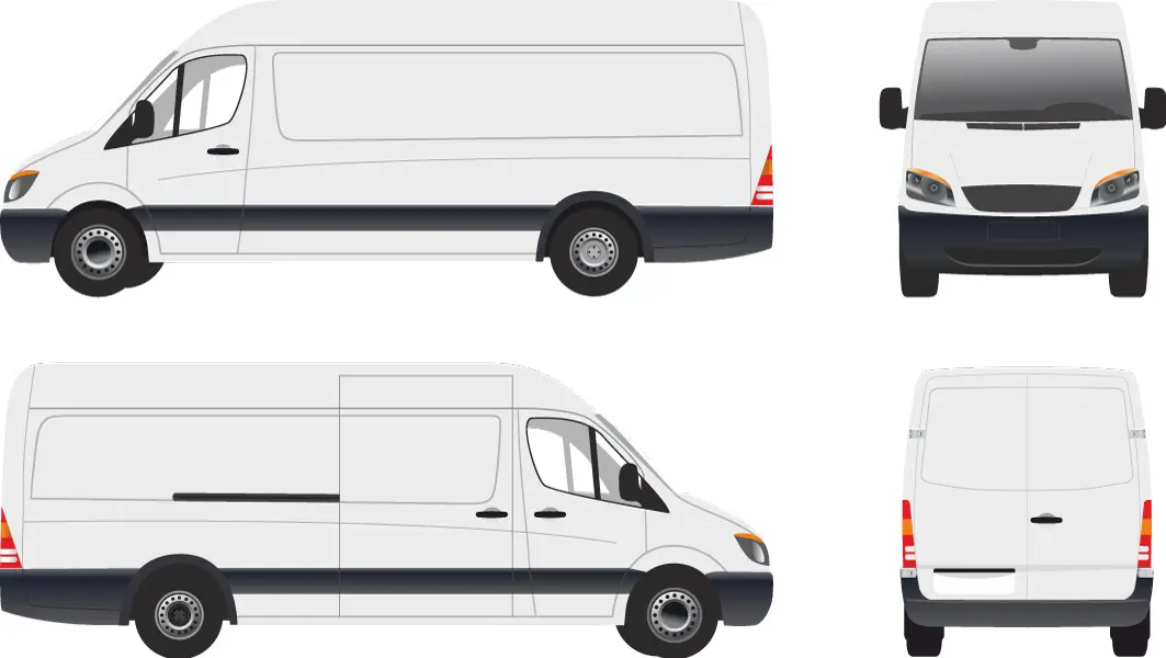 وکتور خودرو ون سفید رنگ