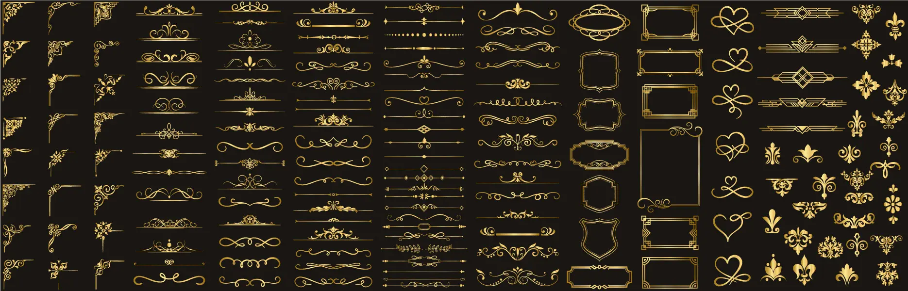 وکتور کلکسیون المان طراحی و تزئینی طلایی