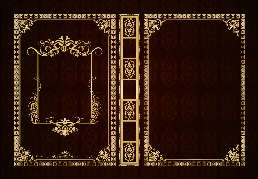 وکتور طراحی کادر و حاشیه طلایی تزئینی