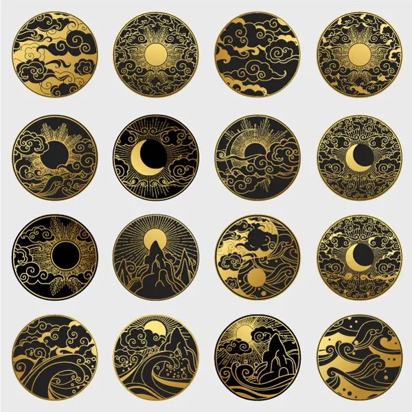 وکتور طراحی های طلایی مختلف