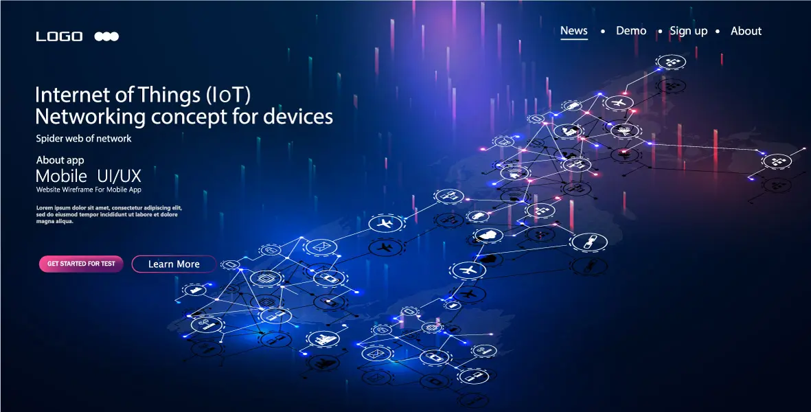 وکتور پس زمینه تکنولوژی و فناوری آبی رنگ