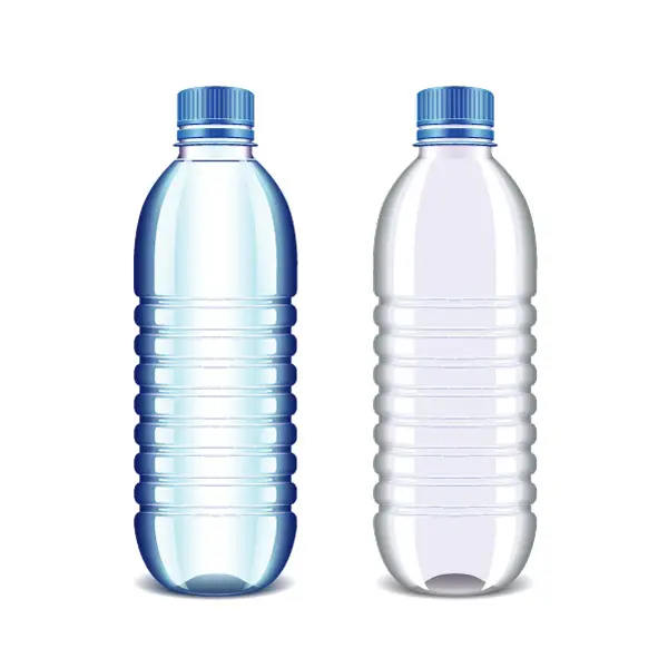 وکتور بسته بندی واقع بینانه بطری آب معدنی