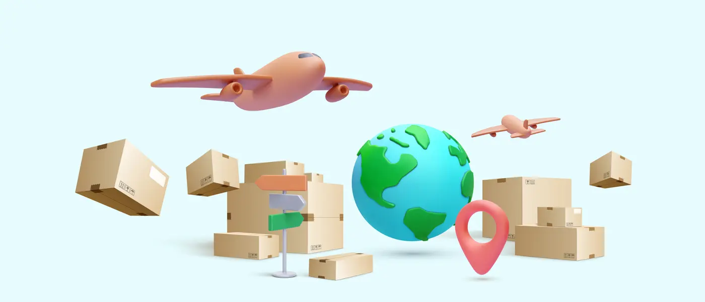 وکتور سه بعدی ارسال کالا و بسته بندی