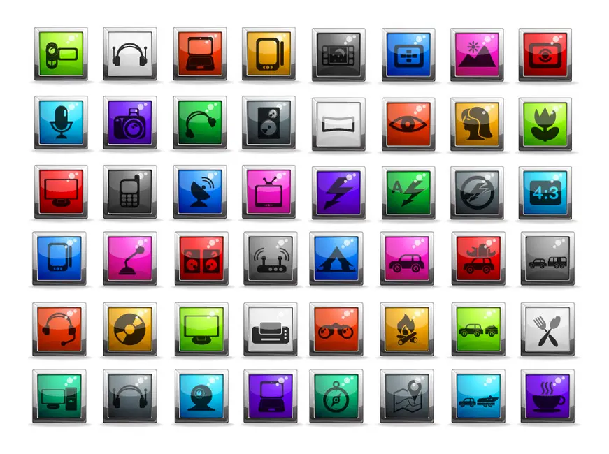 وکتور کلکسیون دکمه و آیکون شماره دو