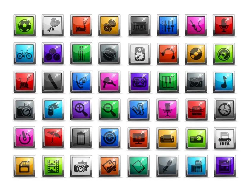 وکتور کلکسیون دکمه و آیکون شماره سه