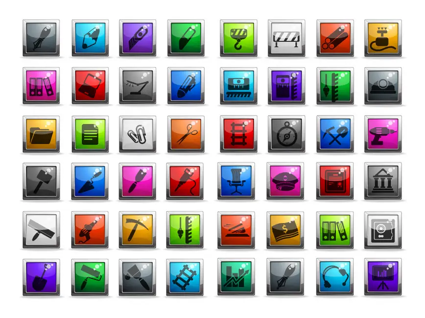 وکتور کلکسیون دکمه و آیکون شماره چهار