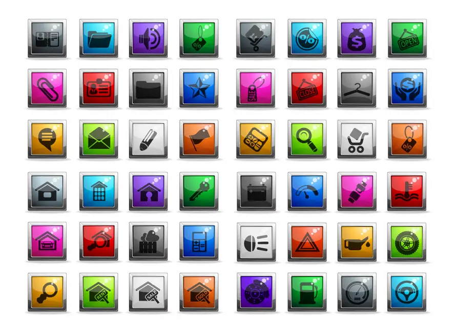 وکتور کلکسیون دکمه و آیکون شماره پنج