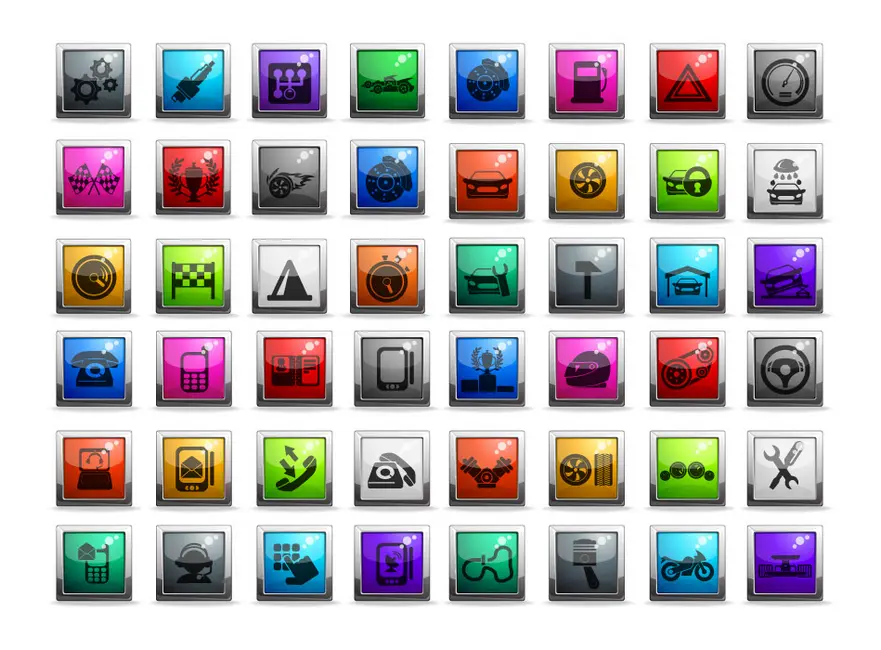 وکتور کلکسیون دکمه و آیکون شماره شش