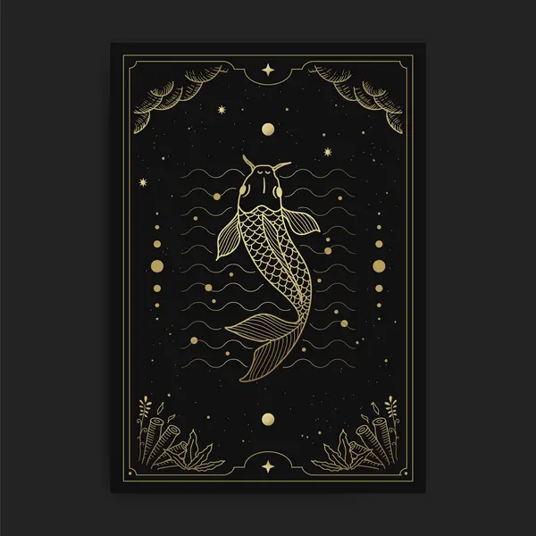 وکتور طراحی طلایی مفهومی ماهی شماره سه