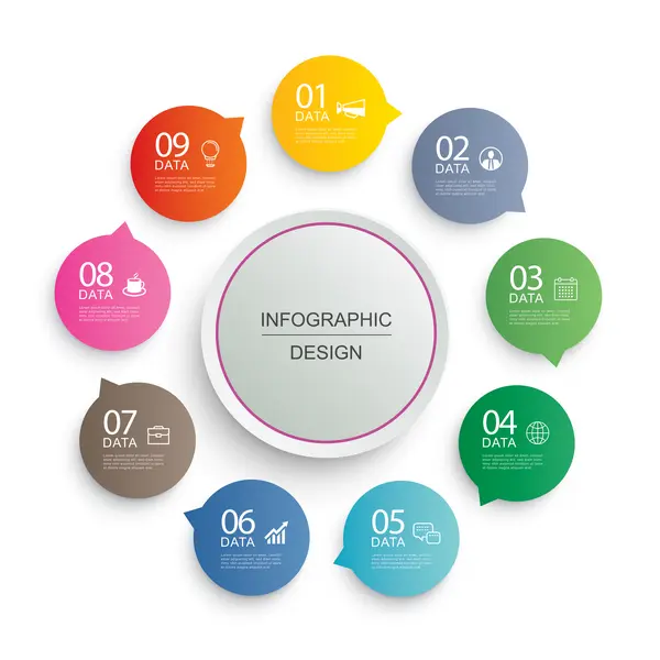 وکتور اینفوگرافیک دایره ای رنگارنگ