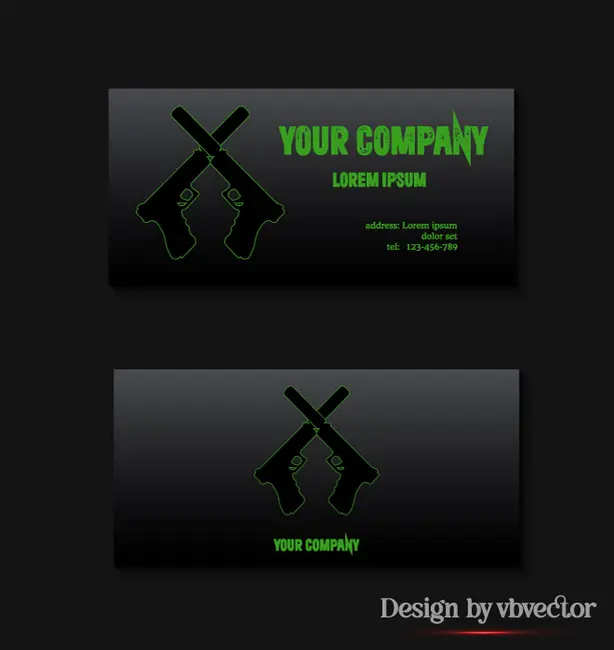 وکتور کارت ویزیت و لوگو تفنگ و اسلحه