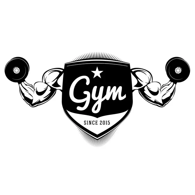 وکتور لوگو سیاه و سفید باشگاه پرورش اندام