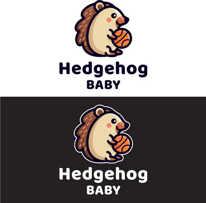 وکتور لوگو کارتونی جوجه تیغی